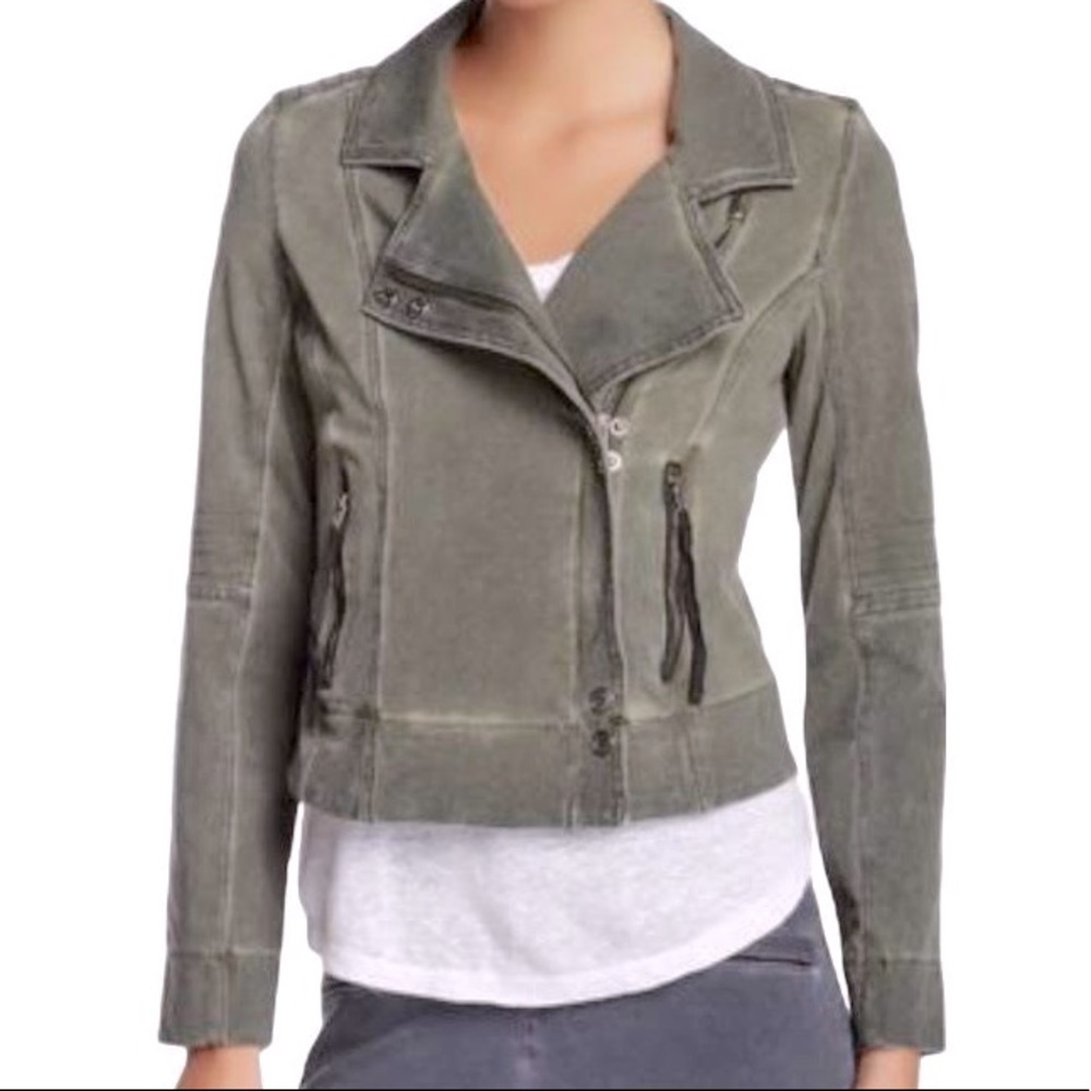 Anthropology Marrakech Meri Waterfall Zip/Snap Moto Jacket